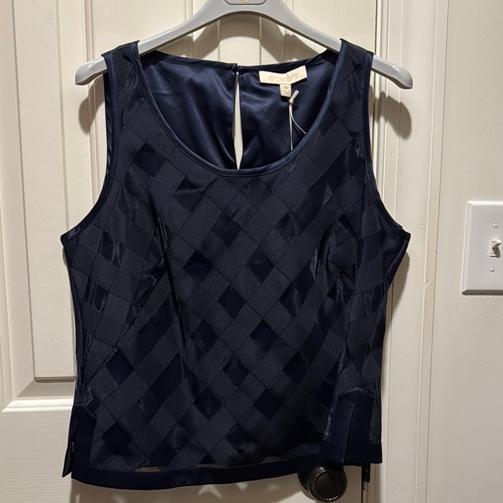 Etcetera New with Tags Navy Blue Dressy Sleeveless Tank